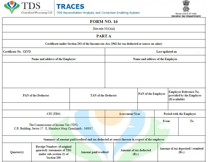 Form 16 Part A