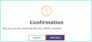 confirmation for gstr1 pop up