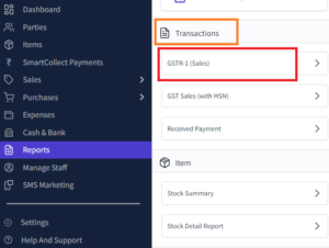 Downloading the GSTR1 JSON File - Step 2