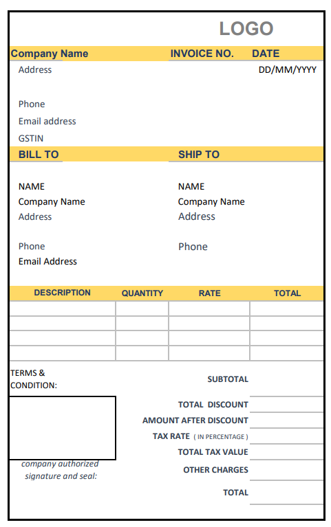 sample of photography bill book