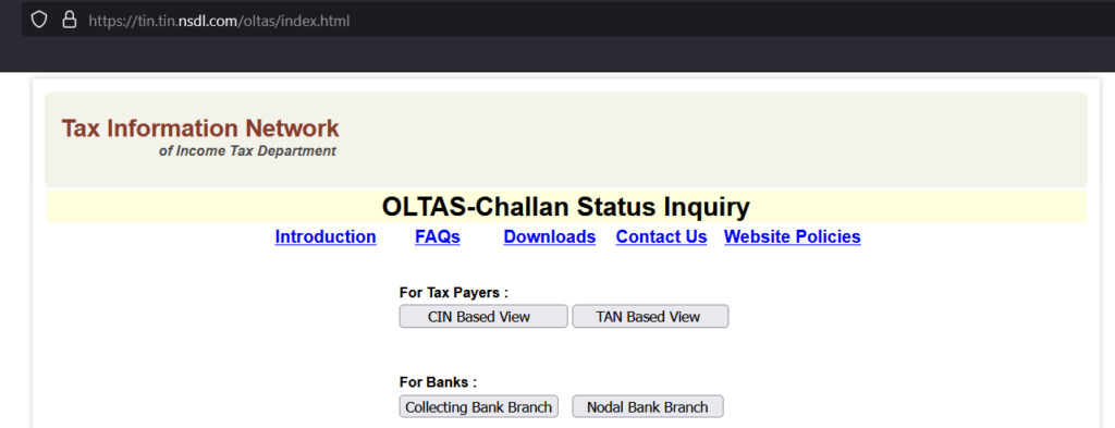Status Inquiry for taxpayers on NSDL